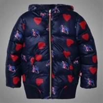 Womens Heart Rollerblade Print Puffer Jacket