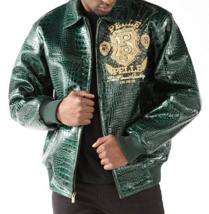 Pelle Pelle Mens Eye On The Prize Green Leather Jacket