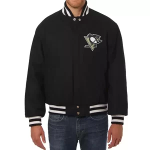 Vintage Pittsburgh Penguins Black Varsity Jacket