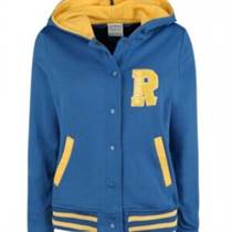Womens Riverdale Cheer Girls Blue and Yellow Jacket With Hood