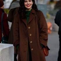 Zoey Deutch Something from Tiffany’s Brown Coat