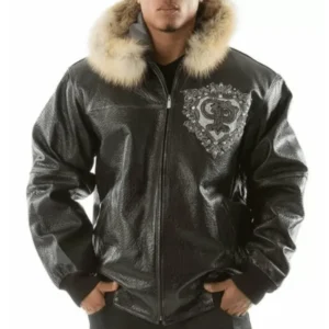 Pelle Pelle Black Supreme Club Hood Wool Leather Jacket