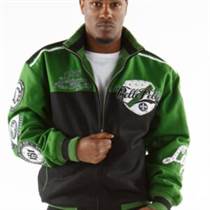 Unstoppable Pelle Pelle Revolution Green Varsity Jacket