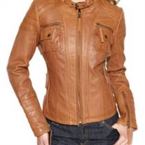 Women Buckle Collar Biker Quilted Leather Jacket