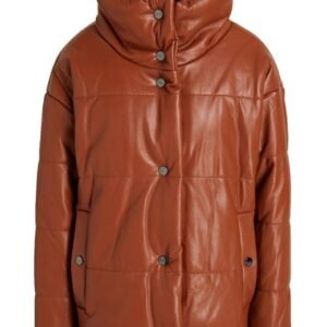 Womens-Brown-Quilted-Faux-Leather-Jacket