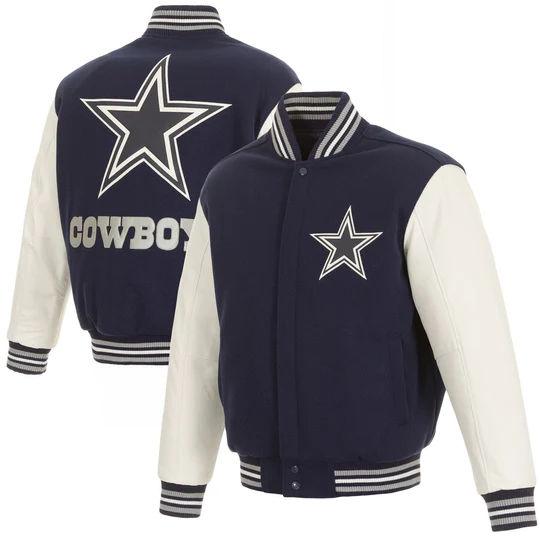 Dallas Cowboys Domestic Two Tone Wool Leather Jacket