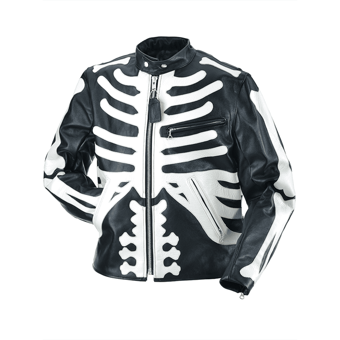 Men’s Skeleton Black Vanson Leather Jacket | FLJ