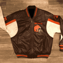 Vintage Brown G-III Cleveland Browns Leather Jacket