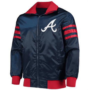 MLB Atlanta Braves The Captain II Navy Satin Jacket | FLJ