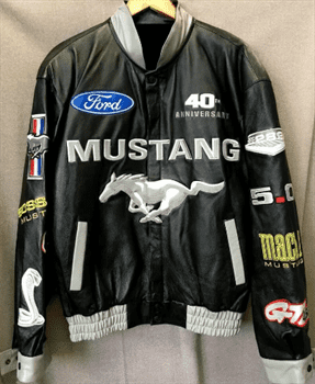 Ford Mustang 40th Anniversary Black Leather Jacket