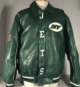 New York Jets Logo NFL Black 2D Leather Jacket - Owl Fashion Shop