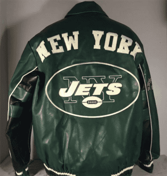 New York Jets Logo NFL Black 2D Leather Jacket - Owl Fashion Shop