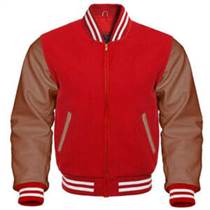 Letterman Varsity Jacket Brown Leather Sleeves