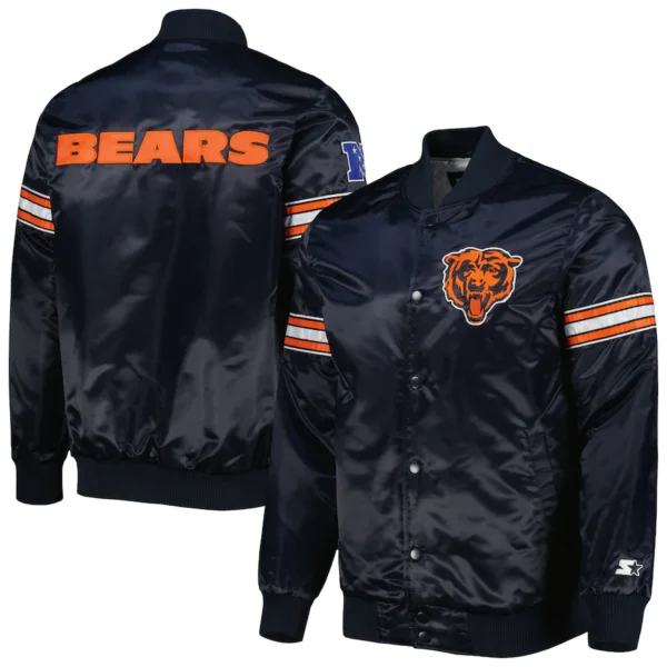 Men’s Navy Chicago Bears The Pick and Roll Full-Snap Jacket