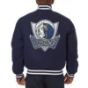 Dallas Mavericks Navy Blue Varsity Wool Jacket 1