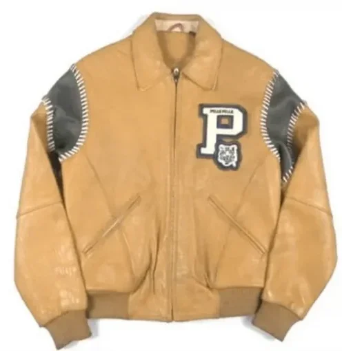 Pelle Pelle Light Brown Varsity Leather Jacket