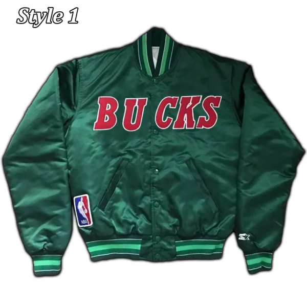 Milwaukee Bucks Ambassador Green & White Satin Jacket