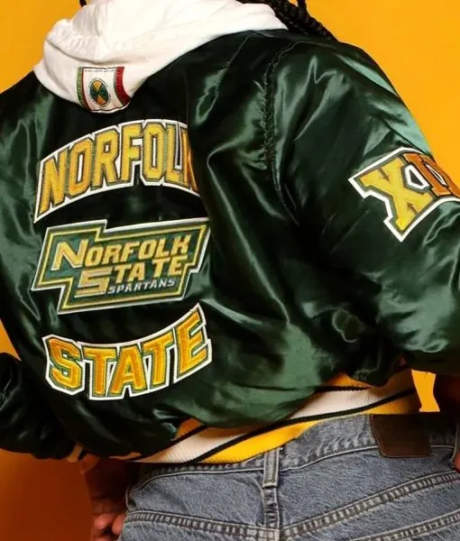 Women’s Cropped Norfolk State University Green Jacket