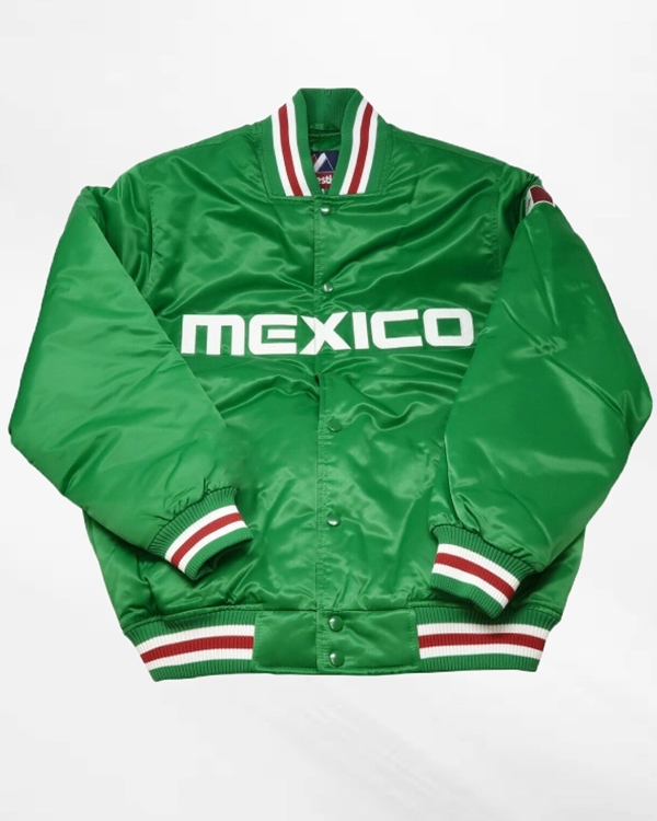 Mexico Baseball Green Satin Jacket